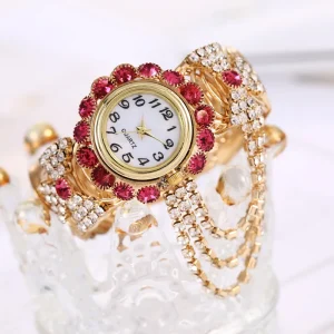 New Ladies Quartz Watches 37 mm Dial Diameter 16 mm Strap Width Fashion Alloy Bracelet Analog Dial Display Pointer