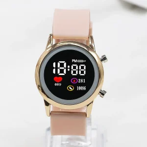 New Luxury Fashion Outdoor Sports Digital LED Screen Silicon Strap Watch Middle School Students Unisex Couples Girls Boys