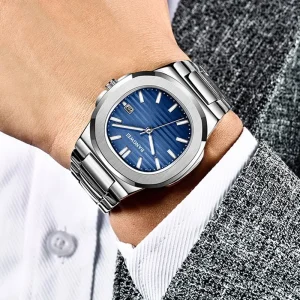 New Luxury Men Quartz Watches 30M Waterproof Automatic Date Watch Stainless Steel Sport Chronograph Watch for Men Clock