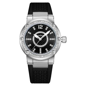 New Luxury Round Ladies Watch Elegant Simple Dial with Rhinestones Quartz Timepiece
