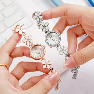 New Luxury Women’s Quartz Watch Diamond Flower Strap Design Women’s Gift Clothing Matching Fashion Watch