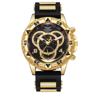 New Men’s Large Dial Casual Watch Fashionable and Trendy Silicone Strap Sports Quartz Watch 5 Colors to Choose From