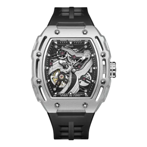 New Men’s Watch Barrel Automatic Hollow Mechanical Watch Luminous Waterproof