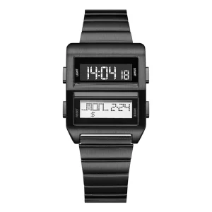 New Men’s Watches Waterproof Digital Dual Screen Male Clock Stainless Steel Strap Fashion Business Sports Montre Pour Homme