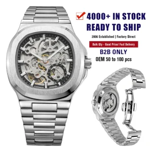 New Original Design Oval Shaped Analog Dial Automatic Mechanical Men’s Watch 40mm Charm Luxury Business Skeleton