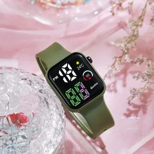 New Plastic Colorful Lights Square Design Sporty Outdoor Electronic LED Digital Watch Men Women Unisex Gifts Women Men