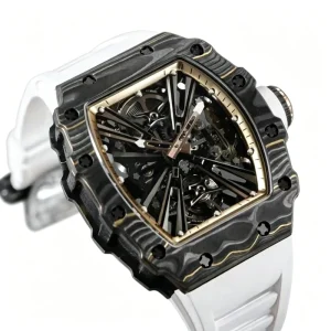New RM Sport Carbon Fiber Tourbillon Men’s Watch High Quality Luxury Mechanical Watch with Metal Case and Rubber Band