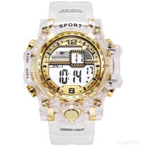 New Students Creative Outdoor Sports LED Digital Watch Boys Girls Children’s Transparent Electronic Waterproof Watch