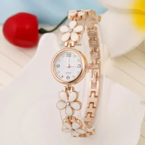 New Style Fashion Women’s Strap Watch Ladies Flower Shaped Thin Watch Strap Watches for Girl Student Female Wristwatches