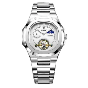 New Style Fashionable Business Fully Automatic Mechanical Watch with Tourbillon for Men Multi functional Luminous Hands Watch