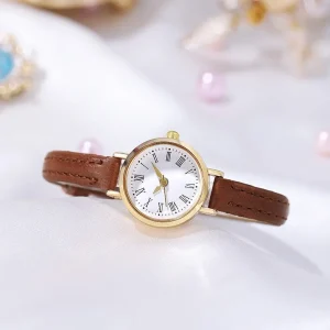New Style Women’s Coin Luxury Watch Stainless Steel Leather Band Compact Design Quartz ETA Movement