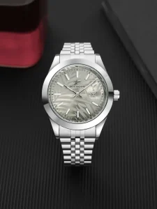 New Waterproof Quartz Watch Round Alloy Case Pointer Display Quartz Watch with Date Function