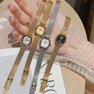 New Women’s Watch Niche Fashion Wine Barrel Shaped Small Dial Luxurious High-end Quartz Watch Bracelet Watch