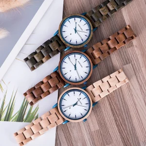 Newest Designed Watches Quartz Movt Wrist Wooden Watch Custom Sandalwood White Wood Watch