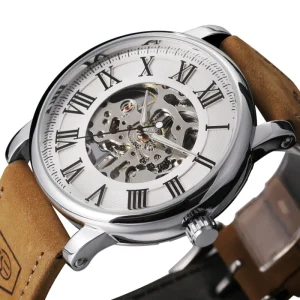 No Logo Brand Design Wristwatches Watches Men Fashion Hand Winder Custom logo Luminous 3D Skeleton Mechanical Watch