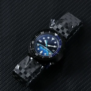 No Logo NH35 Men’s Tuna Dive Watch Earth Space Dial Automatic Mechanical 904L Waterproof Sapphire Crystal