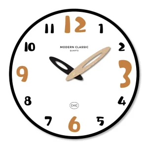 Nordic Creative Living Room Wall Clock Personalized Art Customizable Minimalist MDF Silent Quartz Wood Frame Wall Clock