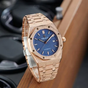 OBLVLO Top Brand Mechanical Watches Stainless Steel Automatic Rose Gold Casual Watch Luminous Waterproof Calendar Feature TM ASP