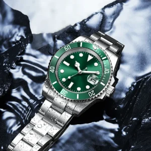 ODM OEM Custom Logo Men’s Mechanical Watch Genuine Sapphire Glass 316L Stainless Steel 10ATM Diver Analog