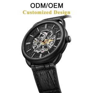 ODM OEM High Quality Sport Automatic Mechanical Watch Hollow Tourbillon Stainless Steel Case 43mm Sapphire Dial