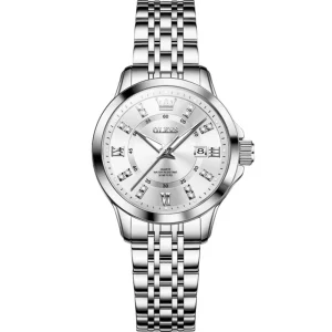 OEM 3620 Diamond Dial Fashion Alloy Stainless Steel Strap Women’s Luxury Watch 41MM Quartz Waterproof Date Display Luminous