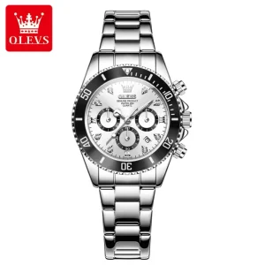 OEM 5632 Women’s Quartz Watch Classic Green Dial Stainless Steel Waterproof Luxury Business Chronograph Watch