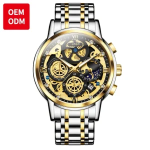 OEM 9947 Transparent Montre Alloy Automatic False Mechanical Watch Skeleton Watch for Men Custom Logo