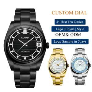 OEM Automatic Mechanical Watch Customizable Logo Stainless Steel Men’s Business Sapphire Crystal Dial 3BAR Water Resistant
