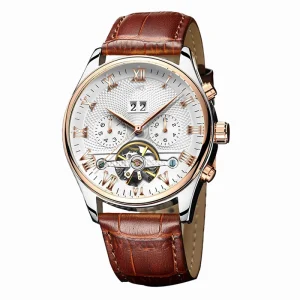 OEM Brand Luxury Wrist Watch Waterproof Sport Leather Automatic Men’s Mechanical Watch with Box