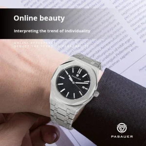 OEM Custom Designed Stainless Steel Mechanical Watches for Men Fully Automatic Business Watch Pointer 22mm Sapphire Crystal 3BAR