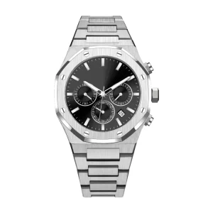 OEM Custom Logo Chronograph Watch Manufacturer Quartz Movement Stainless Steel Watch for Men
