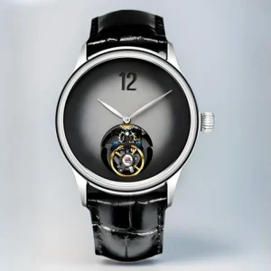 OEM Custom Logo Leather Strap Stainless Steel Automatic Mechanical Diver Water Resistant Elegant Luxury Hollow Tourbillon Men’s
