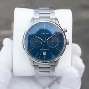 OEM Custom Logo Luxury 40mm Mechanical Automatic Stainless Steel Watch Miyota 9122 Movement Bracelet Day Month Date Men’s Watch