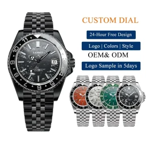 OEM Custom Mechanical Movement Watch Stainless Steel Strap 28.5mm Pointer Dial Men’s Business Watch