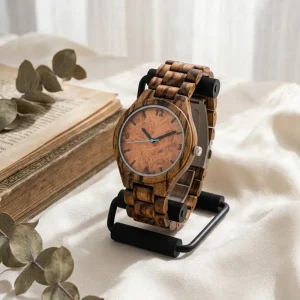 OEM Custom Men’s Quartz Wooden Watches Waterproof and Colorful with Bamboo Design Promotion for Men