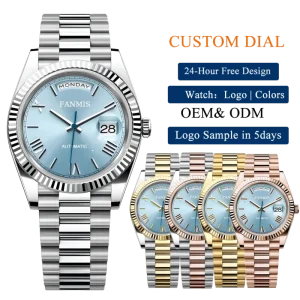 OEM Custom Watch Logo Choose NH36 Movement Stainless Steel Sapphire Crystal Hidden Clasp Water Resistant