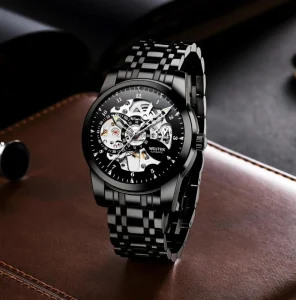 OEM Factory Direct Sell Hollow Out Dial Automatic Watch Visible Movement Mechanical Watch for Men