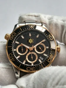 OEM Luxury Antique Hip Hop Sport Stainless Steel Case Leather Strap Mechanical Watch with Luminous Glass Dial Calendar
