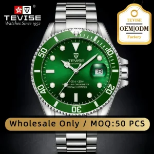 OEM MOQ 50pcs Custom Logo Alloy Case Automatic Mechanical Watch Classic Watches for Men