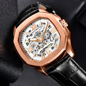 OEM Manufacturer Classic Fashion Custom Logo Luxury Skeleton Movement Automatic Mechanical Watches for Men