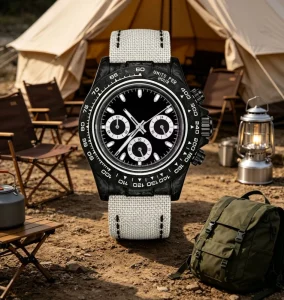 OEM Manufacturer Men’s Quartz Sports Watch Custom Logo Real Carbon Fiber VK63