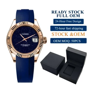 OEM Manufacturer NH35 Movement Wrist Watch Low Moq Dark Blue Starry Sky Dial Luxury Business Sports Watch