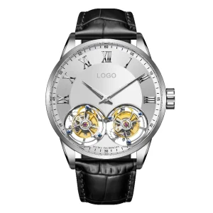 OEM Men’s Double Tourbillon Watch Sapphire Stainless Steel Two Tourbillon Movement Mechanical Watch