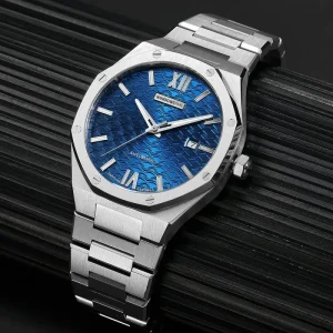 OEM Modern Waterproof Luminous Hands Stainless Steel Sapphire Crystal Men’s Luxury Automatic Power Reserve