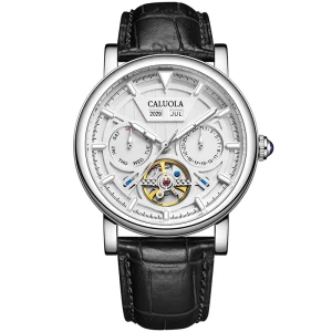 OEM/ODM Automatic Mechanical Watch Stainless Steel Case Cow Leather Band Sapphire Crystal Dial 42mm 22mm Water Resistant