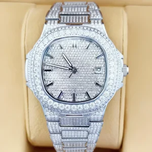 OEM ODM Custom Full Moissanite Mechanical Watch Source Factory Luxury Diamond Hip Hop Men Wristwatch