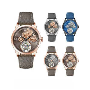 OEM ODM Factory Copyright New Design Men’s 3D Cyclist Retro Sport Flying Tourbillon Mechanical WristWatches Luminous Waterproof