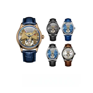 OEM ODM Factory Copyright New Design Men’s Retro Style Flying Tourbillon Mechanical Wrist Watch Luminous Waterproof