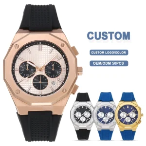 OEM ODM High Quality Luxury Automatic Glass Dial Pointer Stainless Steel Waterproof Custom Logo Wrist Watch
