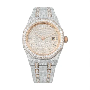 OEM ODM Iced Out Sport Mechanical Watch Men Custom Brand Dial Strap Color Sapphire Glass Stainless Steel 5 Bar Water Resistant